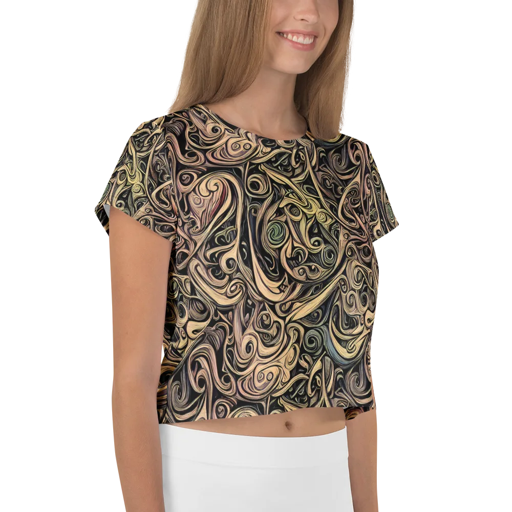Gilded Whirl on Crop Tee — Right