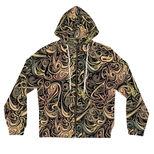 Gilded Whirl on a Women's Full-Zip Hoodie