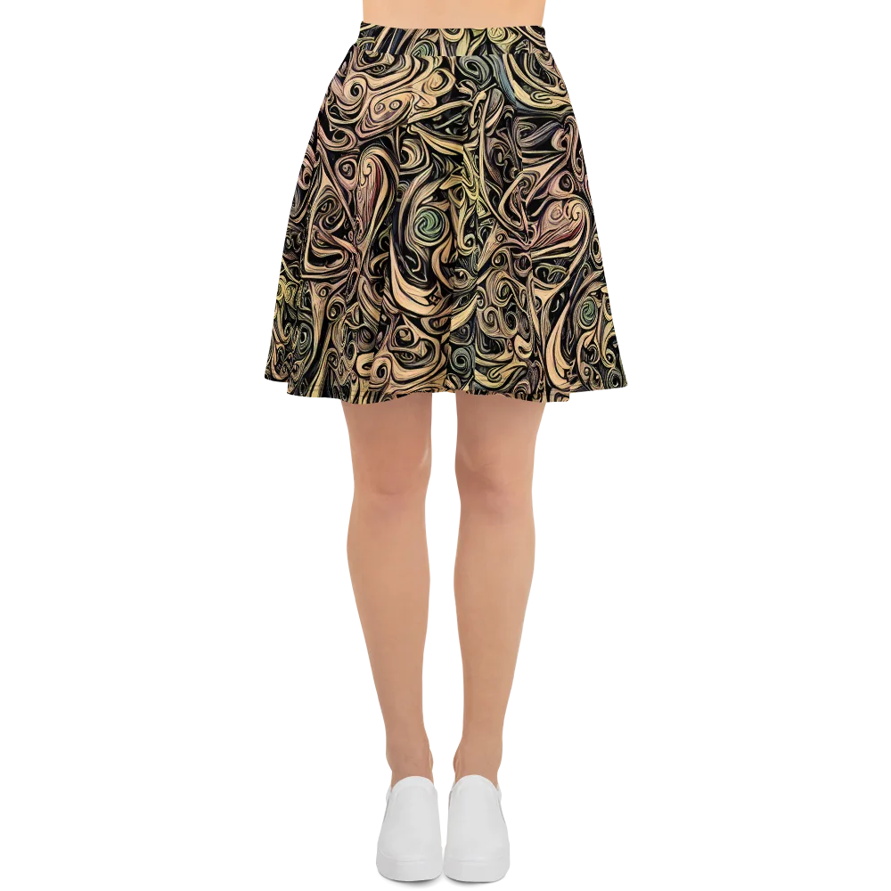 Gilded Whirl on Skater Skirt — Front
