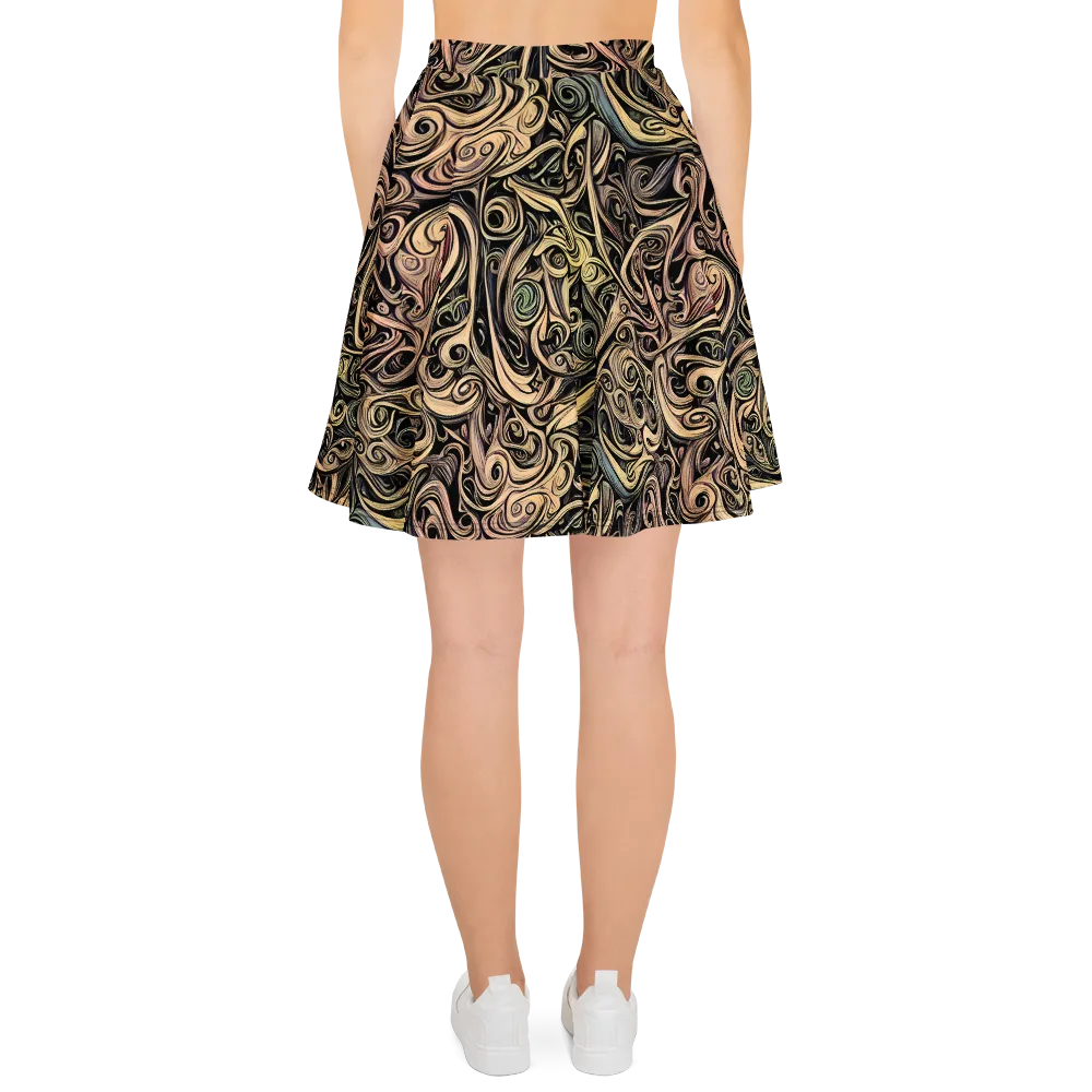Gilded Whirl on Skater Skirt — Back