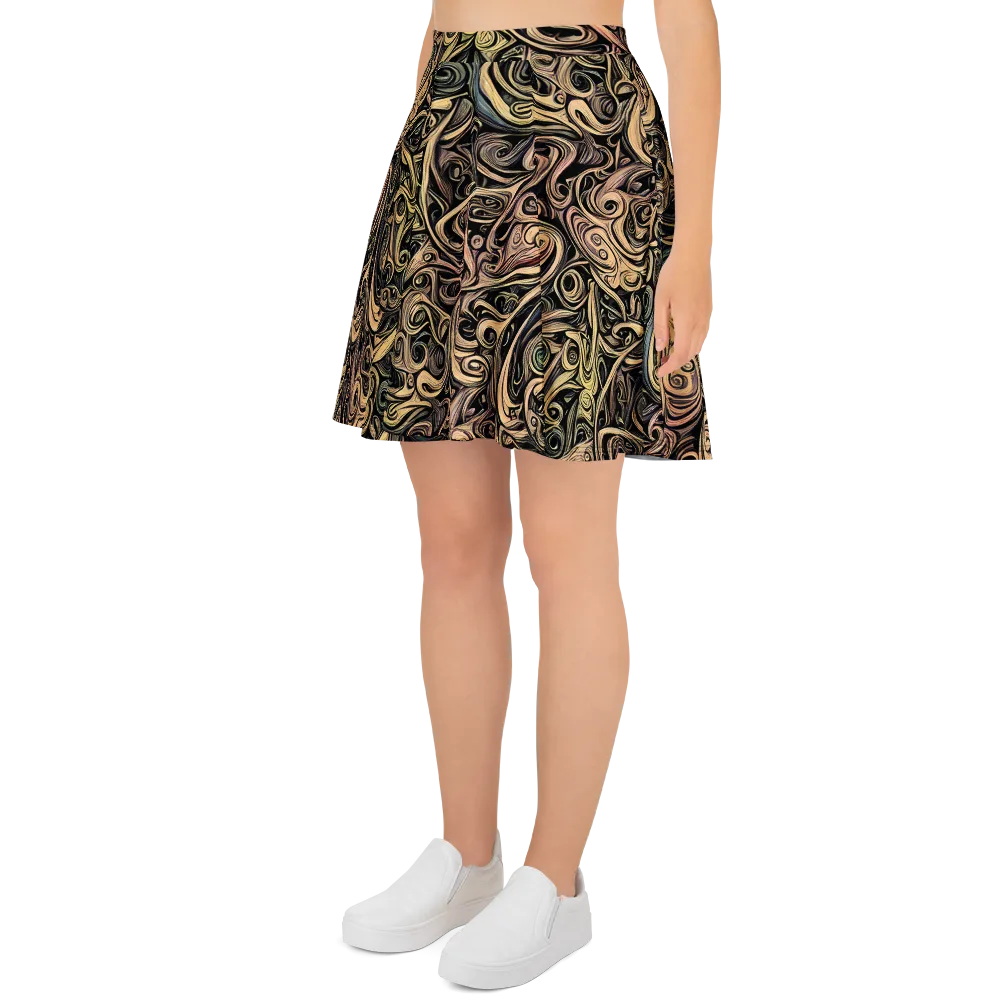 Gilded Whirl on Skater Skirt — Left