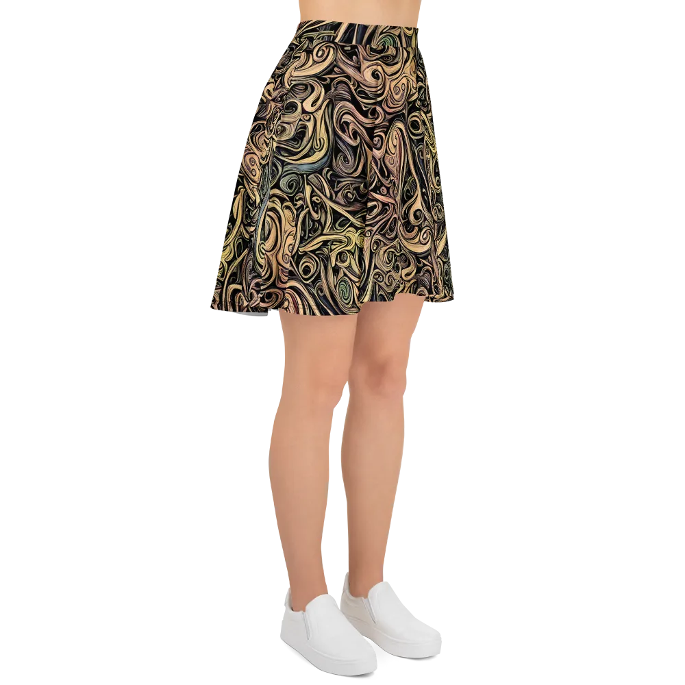 Gilded Whirl on Skater Skirt — Right