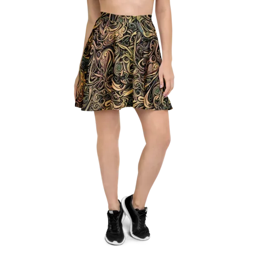 Gilded Whirl on a Skater Skirt