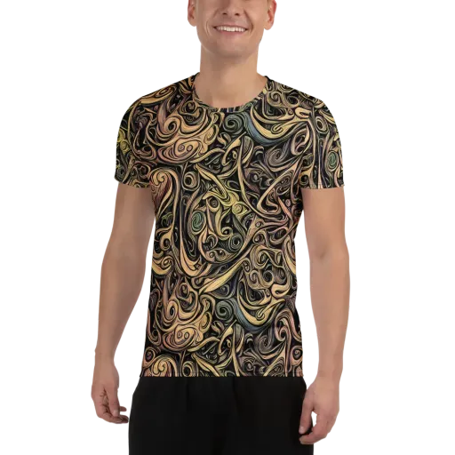 Gilded Whirl on a Men's Athletic T-Shirt