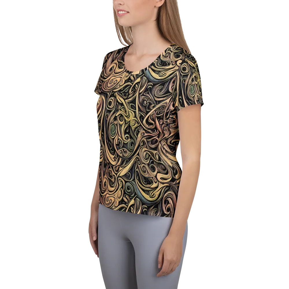 Gilded Whirl on Women's Athletic T-Shirt — Left