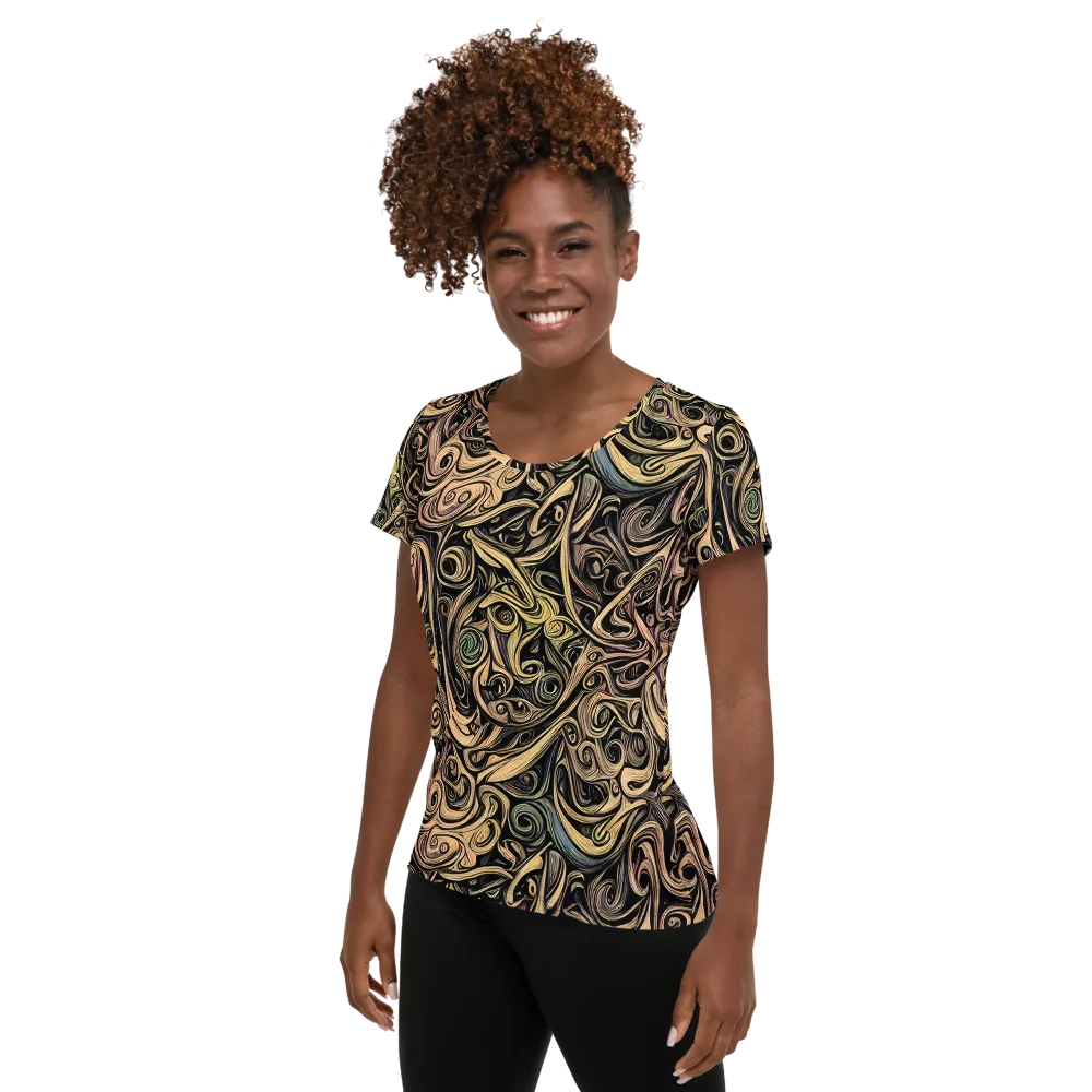 Gilded Whirl on Women's Athletic T-Shirt — Left