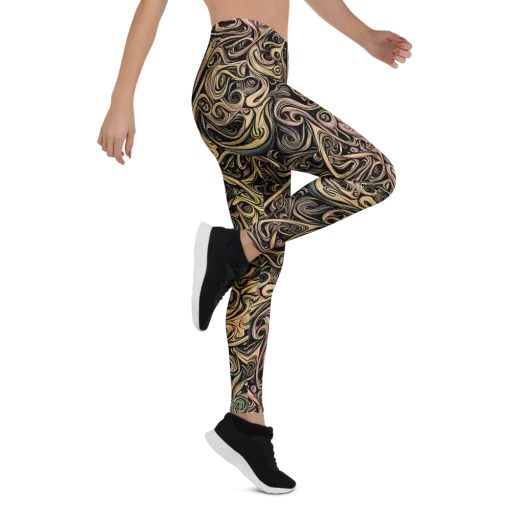 Gilded Whirl on a Leggings