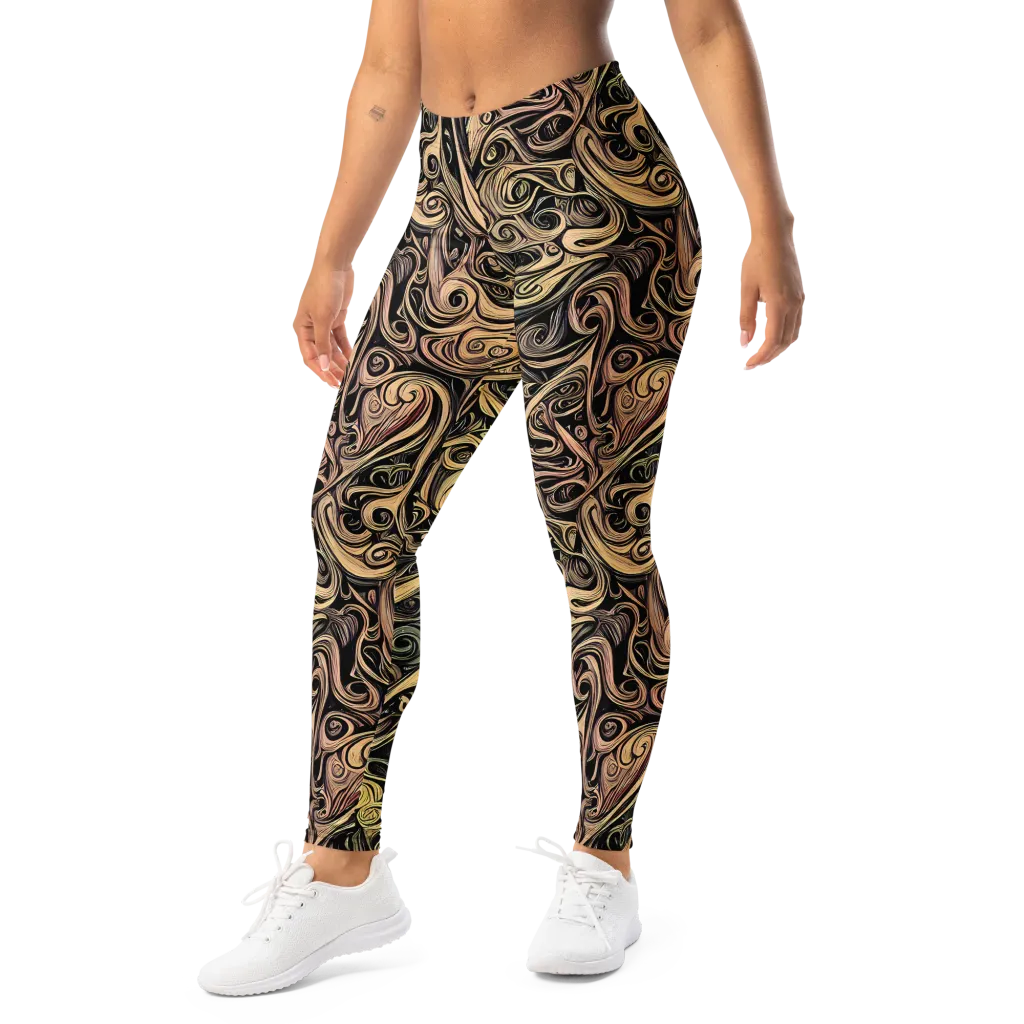 Gilded Whirl on Leggings — Left Front