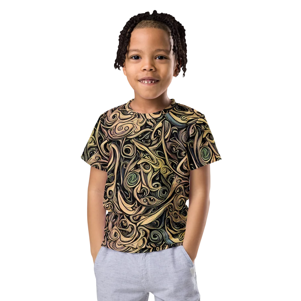 Gilded Whirl on Kids Crew Neck T-Shirt — Front