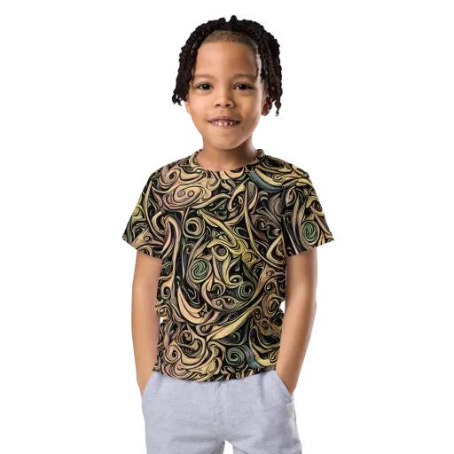 Gilded Whirl on a Kids Crew Neck T-Shirt