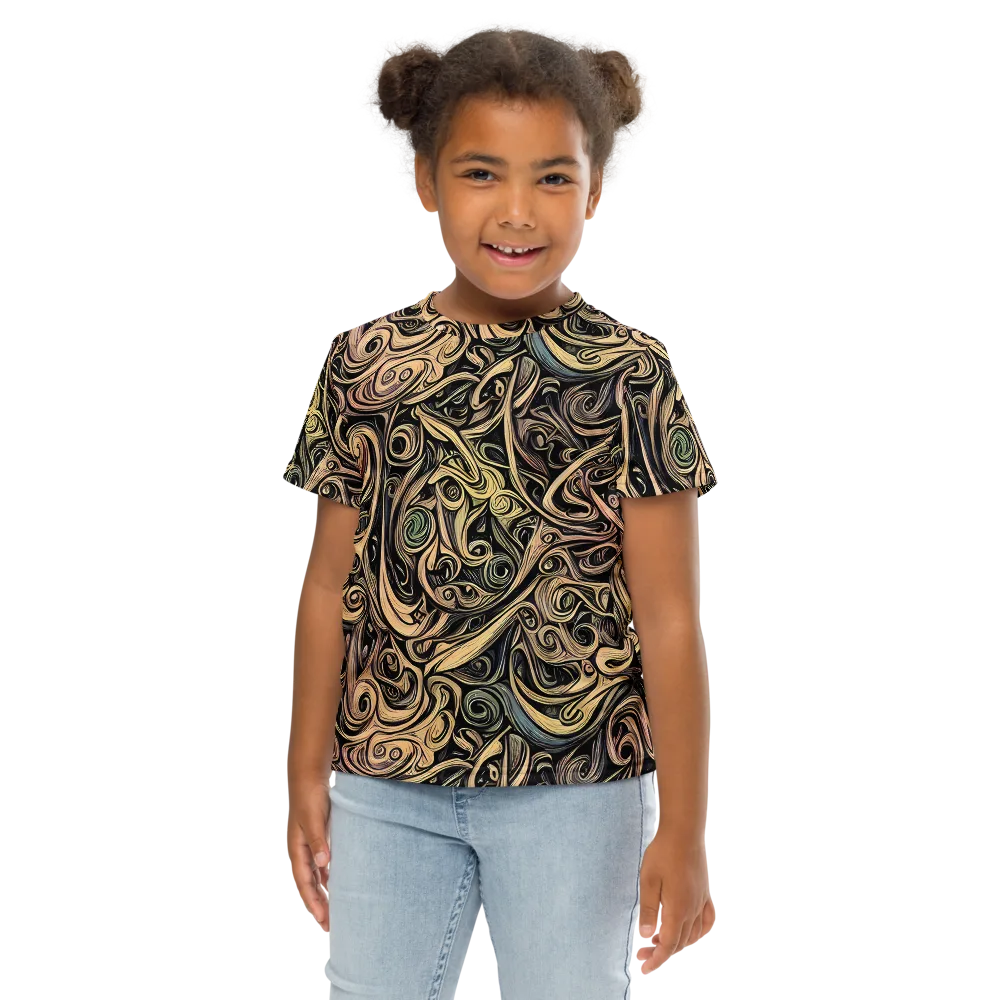 Gilded Whirl on Kids Crew Neck T-Shirt — Front