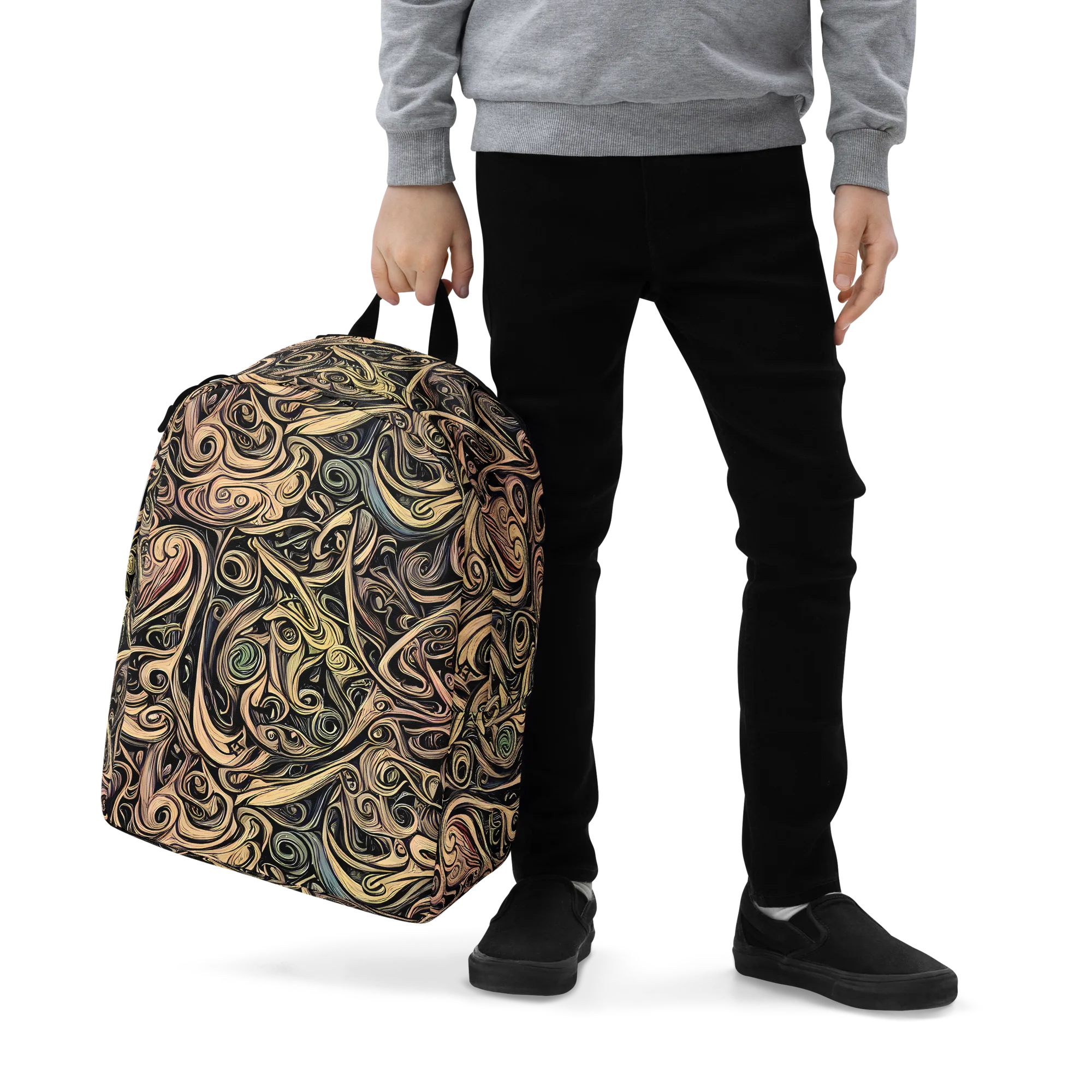 Gilded Whirl on Minimalist Backpack — Zoomed-in