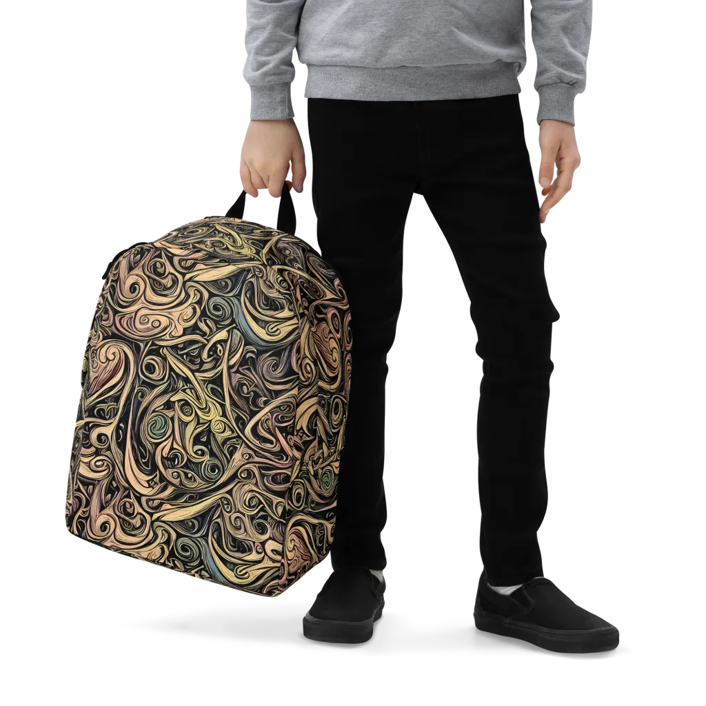 Gilded Whirl on Minimalist Backpack — Zoomed-in