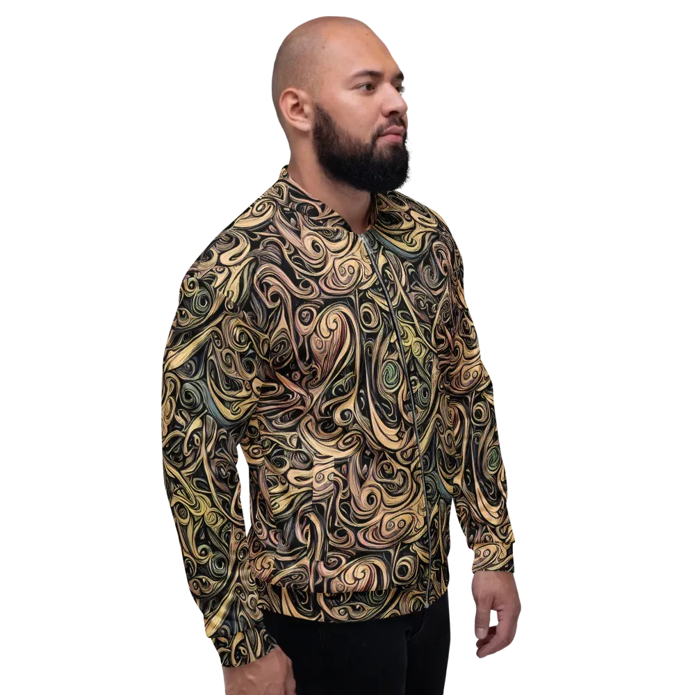 Gilded Whirl on Bomber Jacket — Right