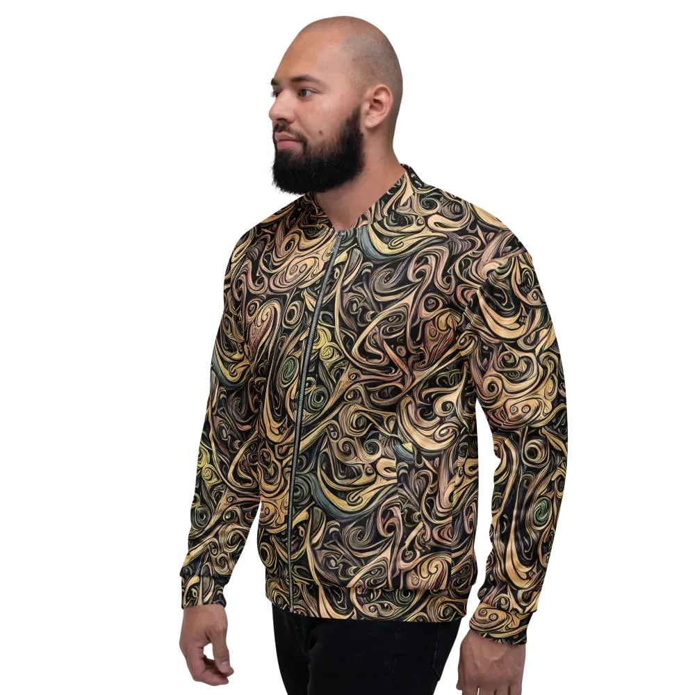 Gilded Whirl on Bomber Jacket — Left