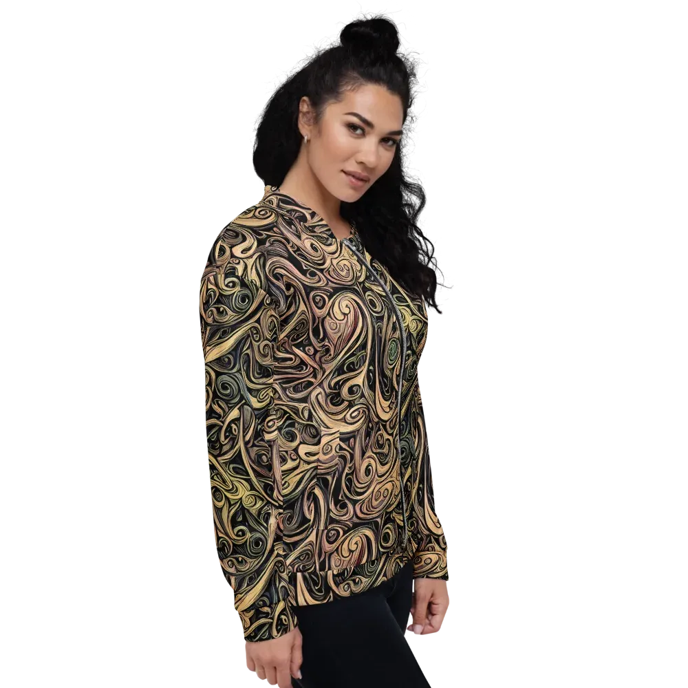 Gilded Whirl on Bomber Jacket — Right