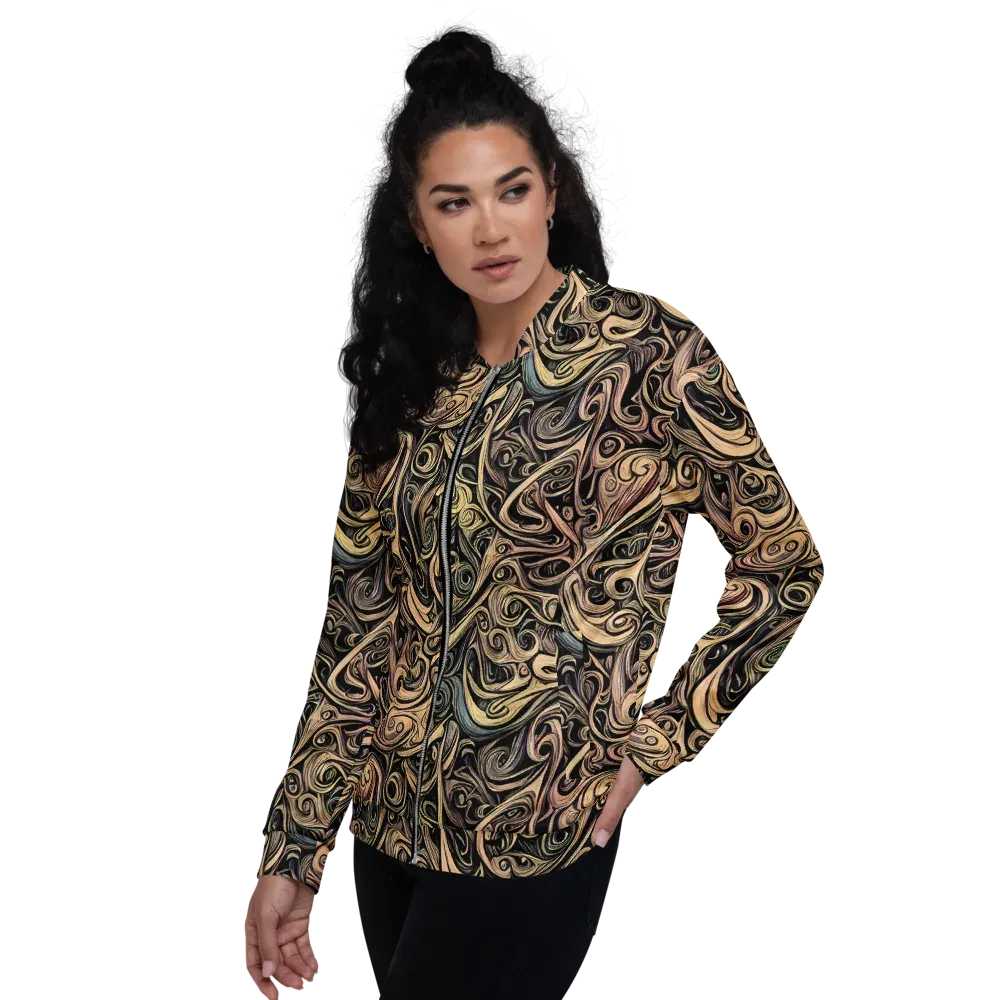 Gilded Whirl on Bomber Jacket — Left