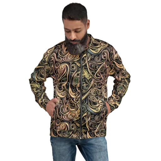 Gilded Whirl on a Bomber Jacket