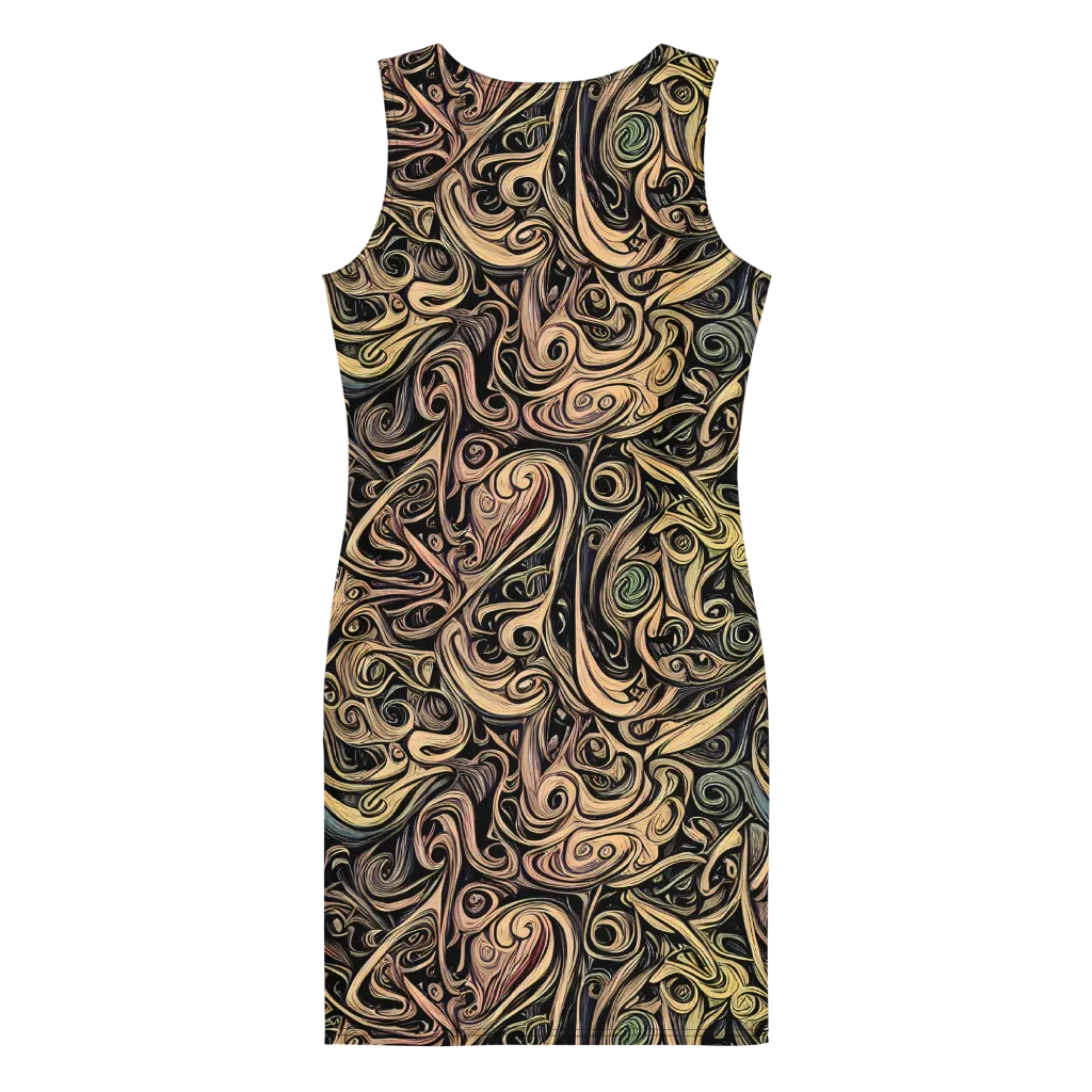 Gilded Whirl on Bodycon Dress — Back