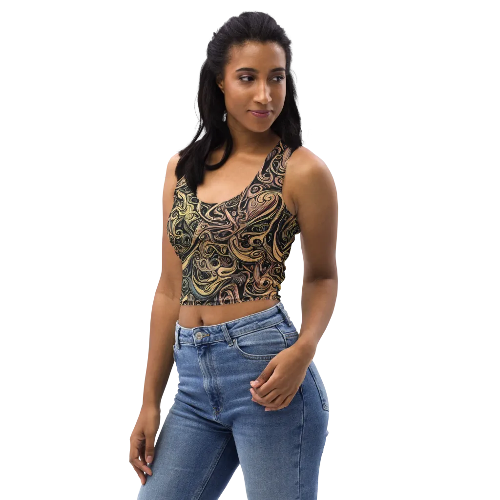 Gilded Whirl on Crop Top — Left Front