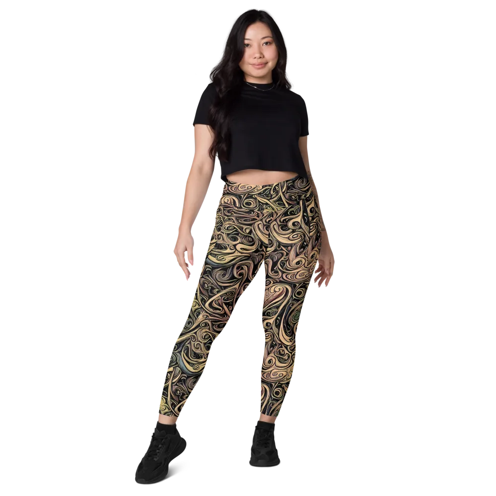 Gilded Whirl on Leggings with Pockets — Front