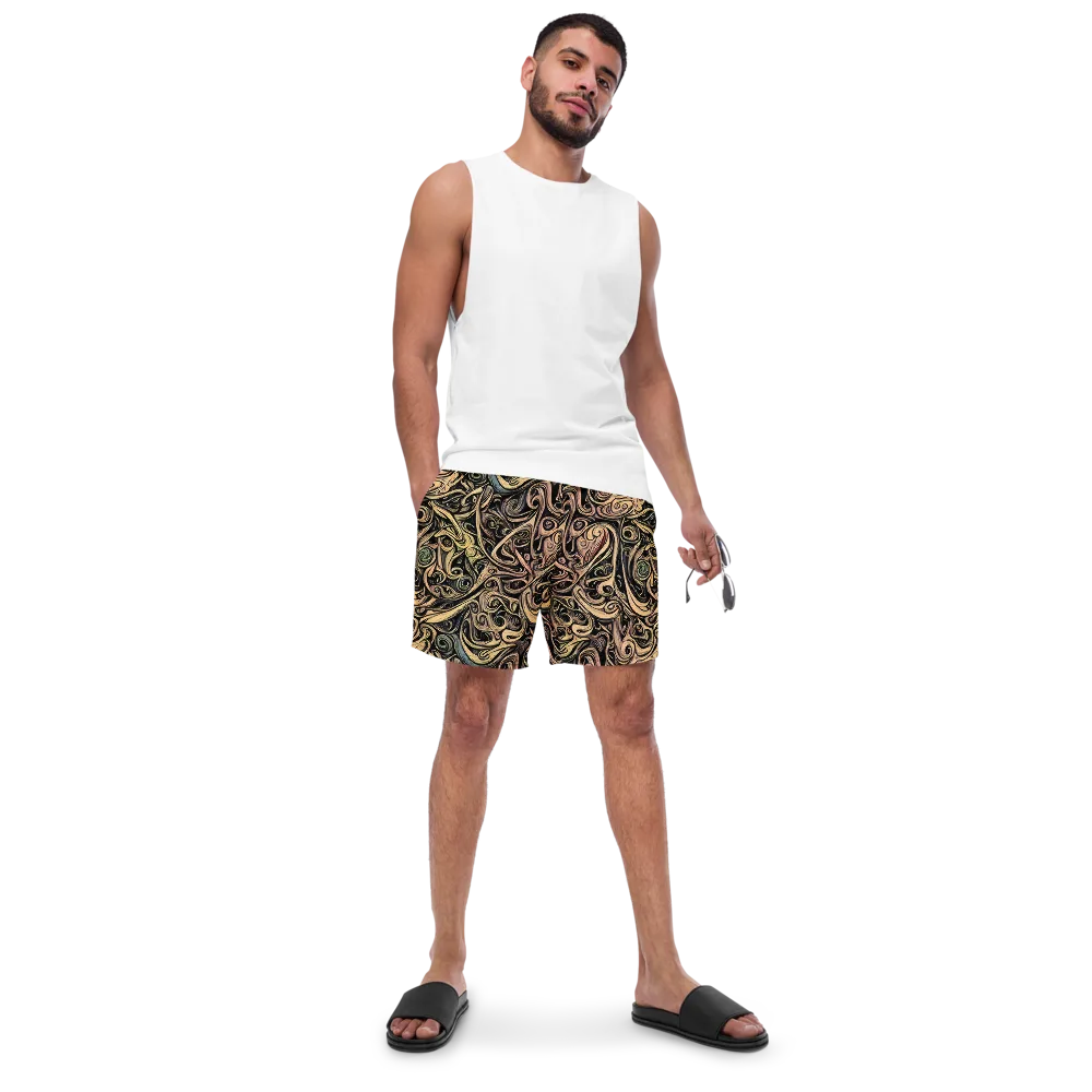 Gilded Whirl on Swim Trunks — Front