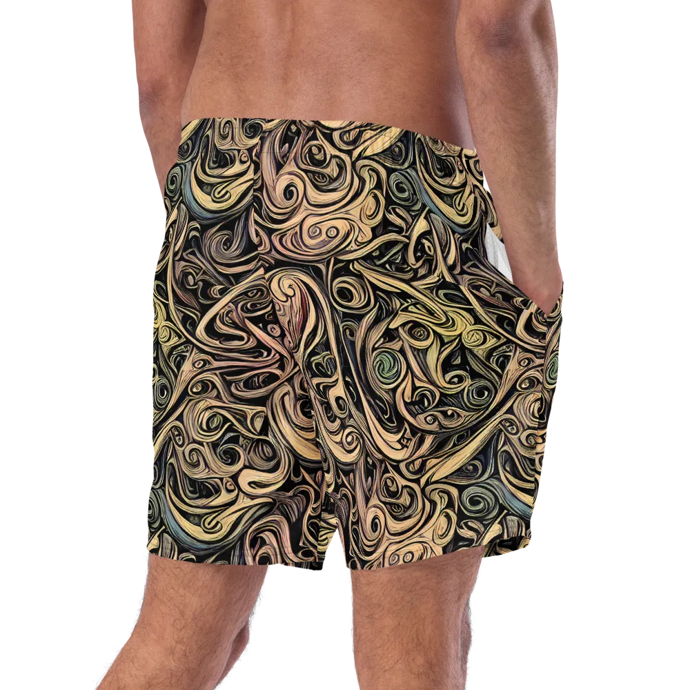 Gilded Whirl on Swim Trunks — Right Back