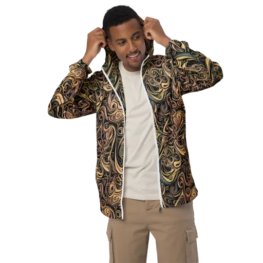Gilded Whirl on a Men's Windbreaker