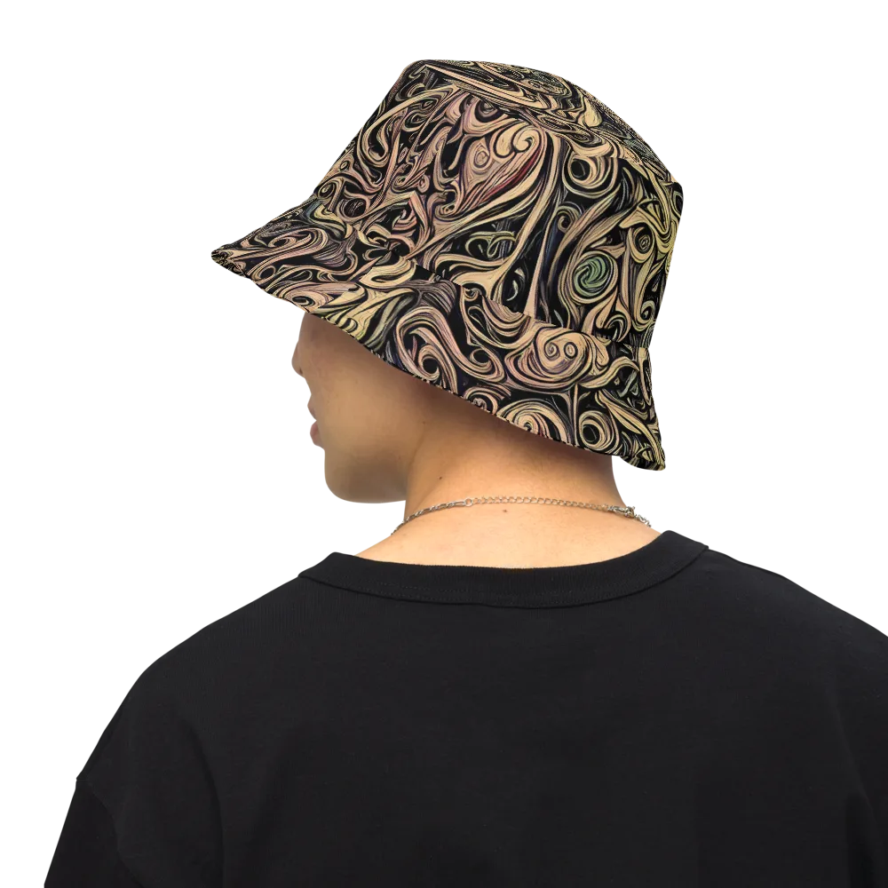 Gilded Whirl on Reversible Bucket Hat — Back Inside