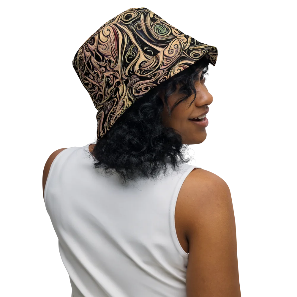 Gilded Whirl on Reversible Bucket Hat — Right Outside