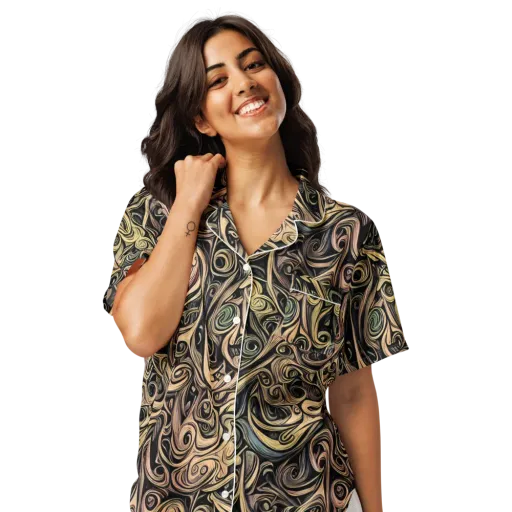 Gilded Whirl on a Women's Short Sleeve Pajama Top
