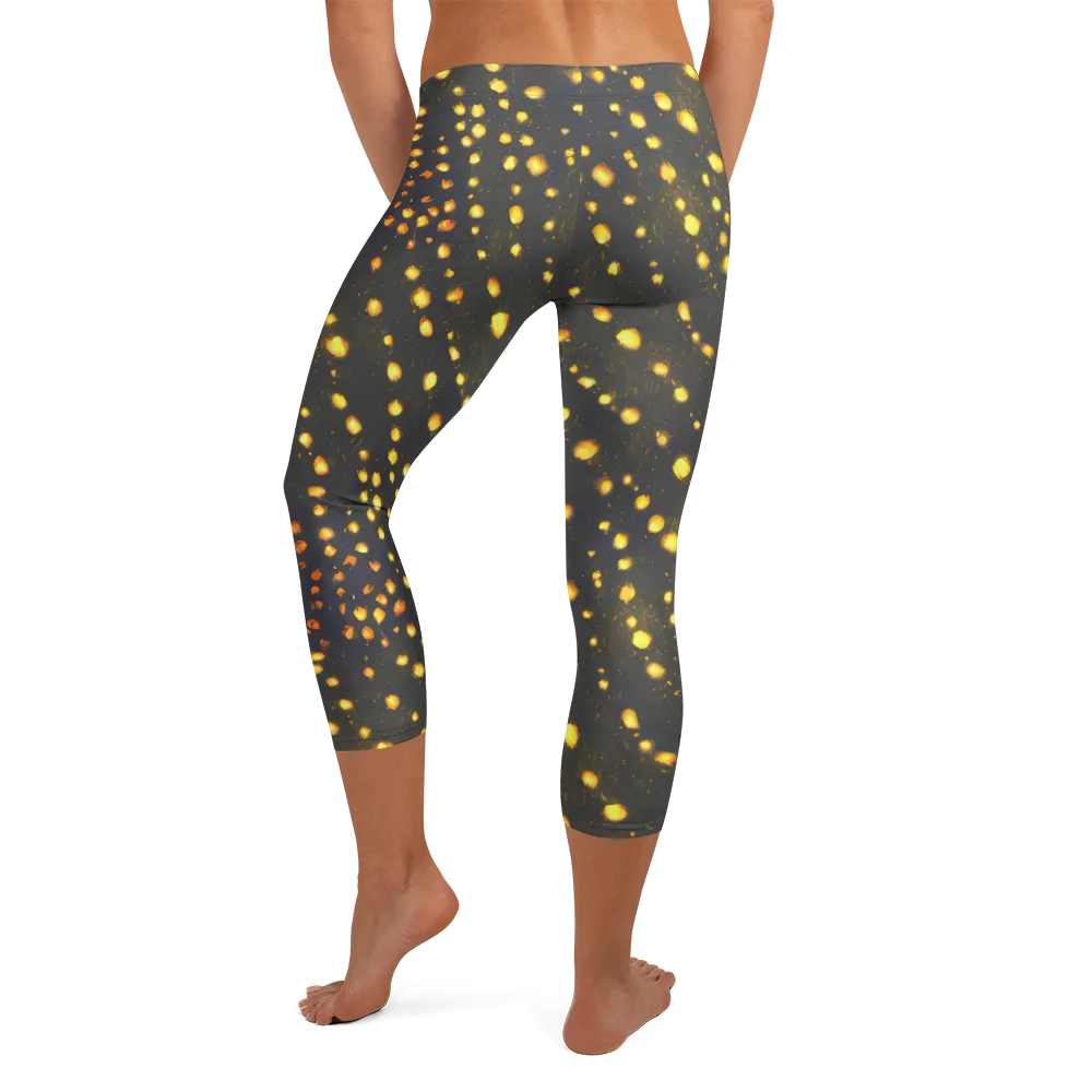 Golden Cinders on Capri Leggings — Back