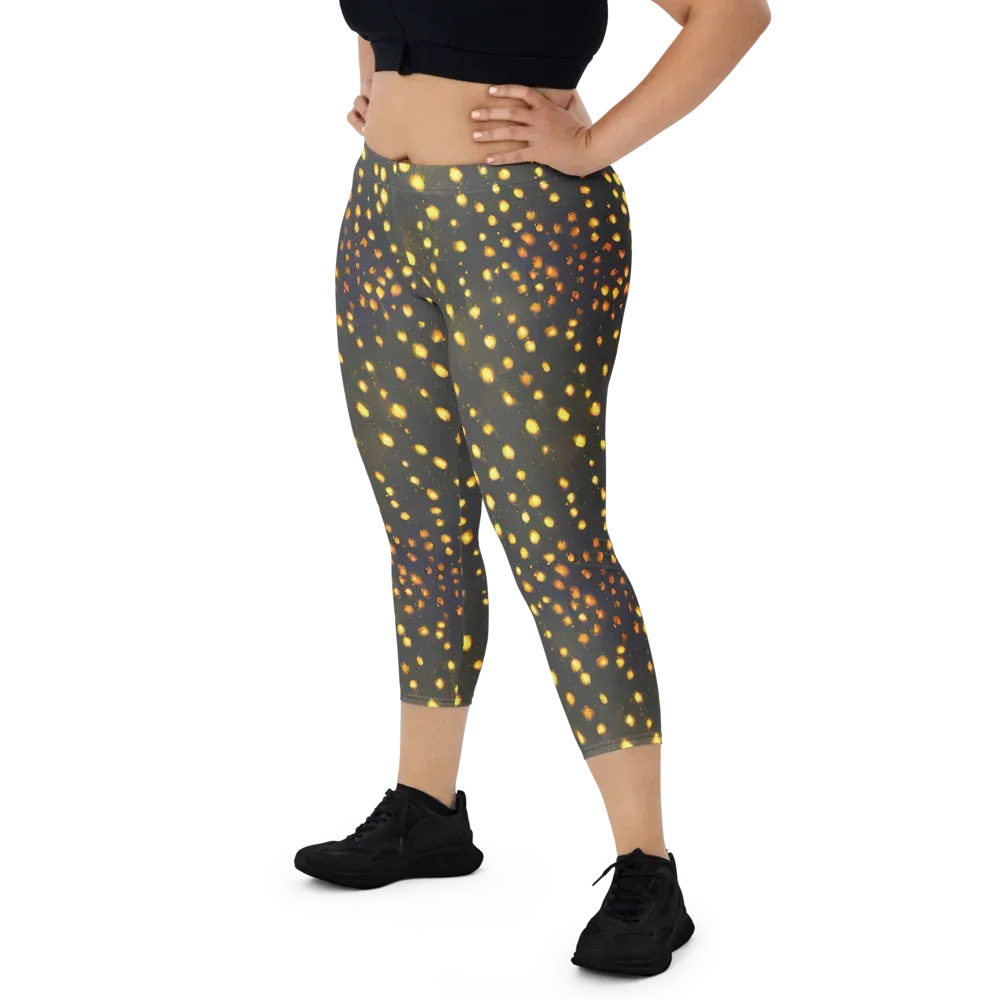 Golden Cinders on Capri Leggings — Front