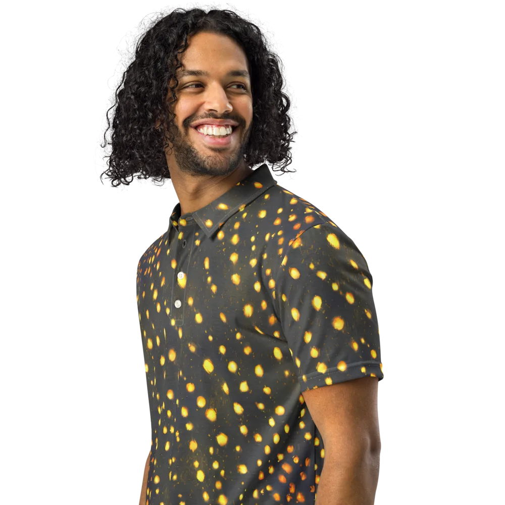 Golden Cinders on Men's Slim Fit Polo Shirt — Left Front