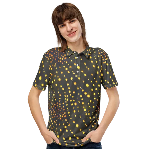 Golden Cinders on a Men's Slim Fit Polo Shirt