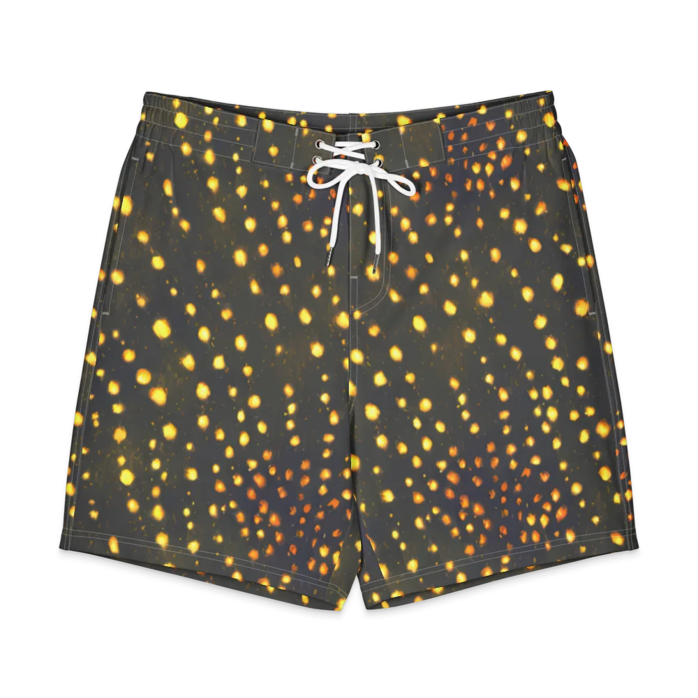 Golden Cinders on Men's Board Shorts — Front