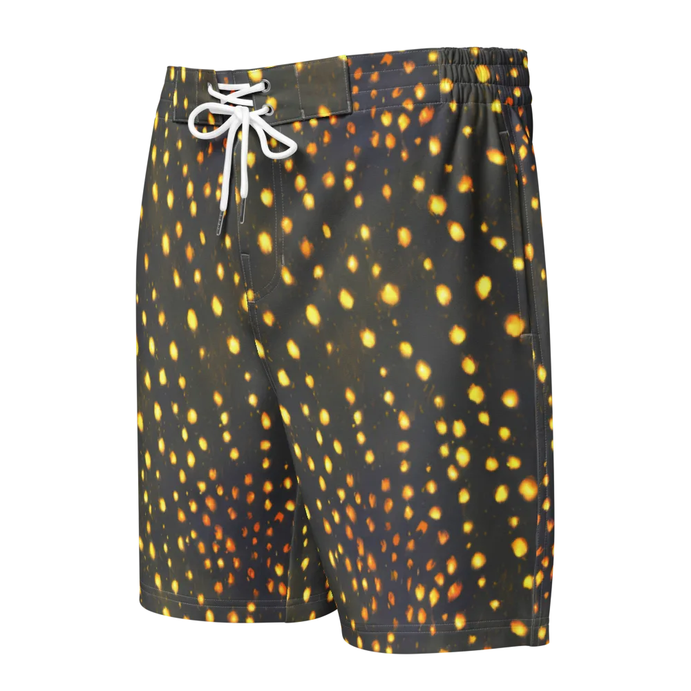 Golden Cinders on Men's Board Shorts — Front
