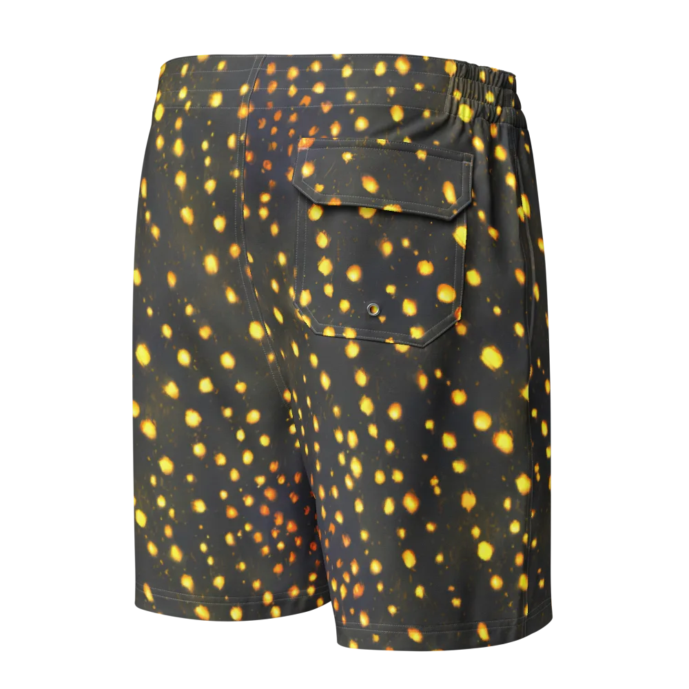 Golden Cinders on Men's Board Shorts — Back