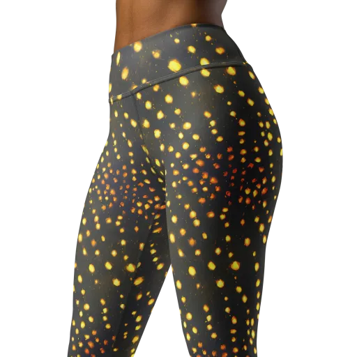 Golden Cinders on a Yoga Leggings