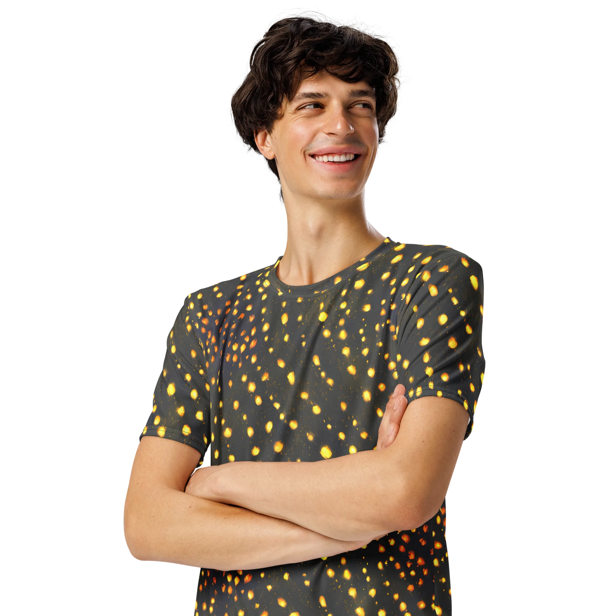 Golden Cinders on Men's Crew Neck T-Shirt — Left Front