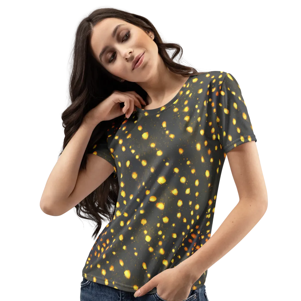 Golden Cinders on Women's Crew Neck T-Shirt — Left Front