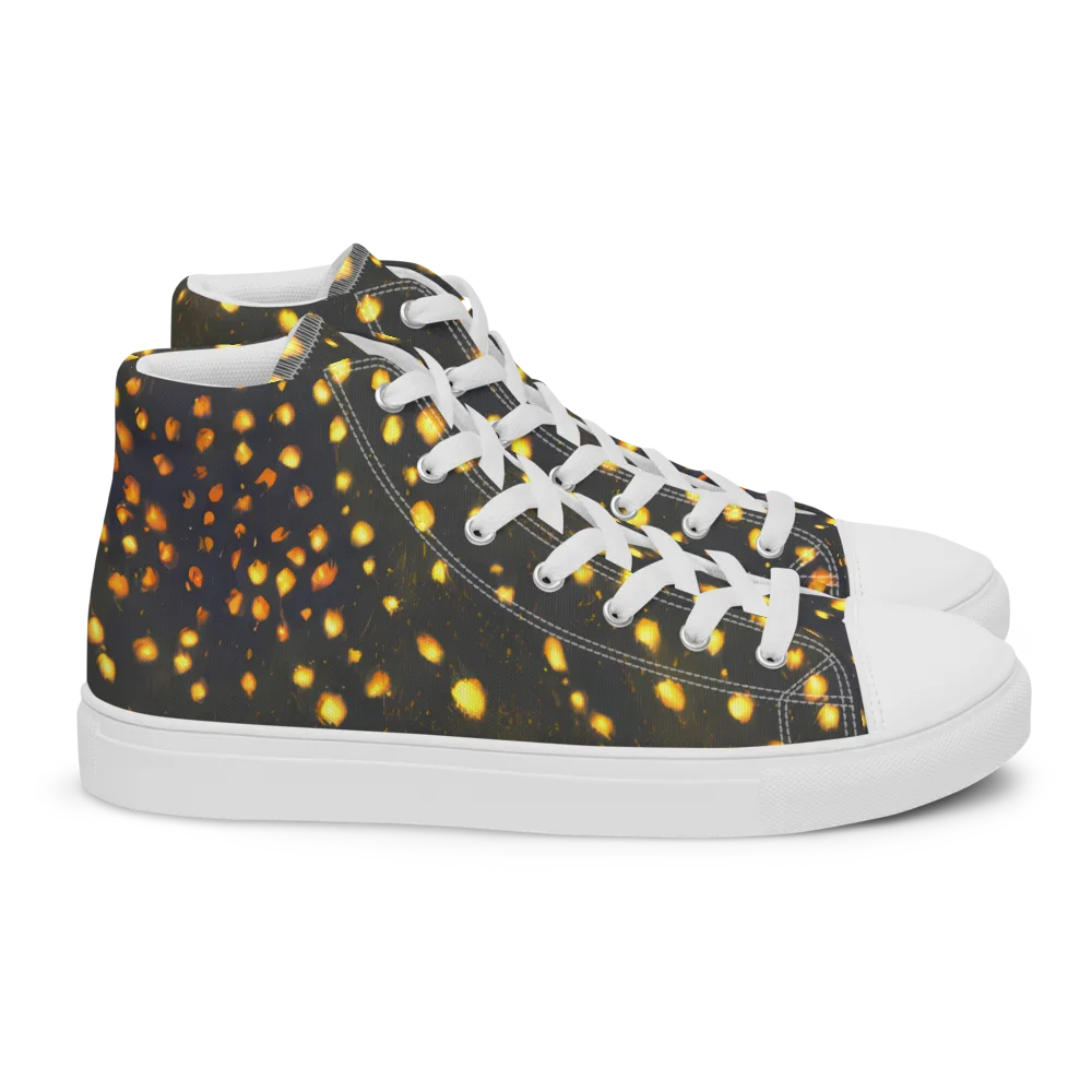 Golden Cinders on Women's High Top Canvas Shoes — Right