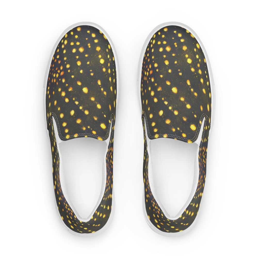 Golden Cinders on Men's Slip-On Canvas Shoes — Front