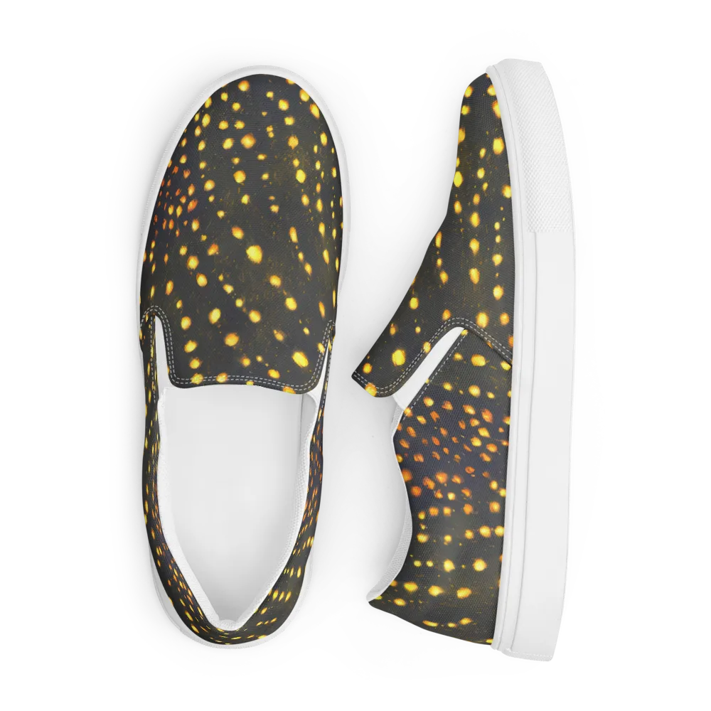 Golden Cinders on Men's Slip-On Canvas Shoes — Front