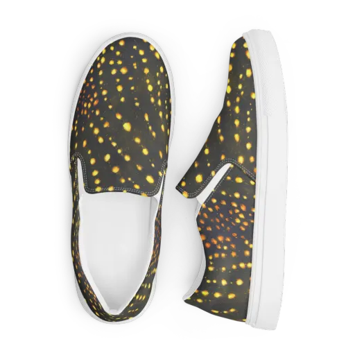 Golden Cinders on a Men's Slip-On Canvas Shoes
