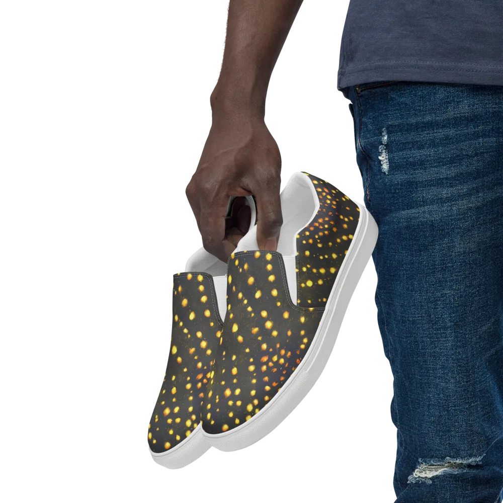 Golden Cinders on Men's Slip-On Canvas Shoes — Left Front