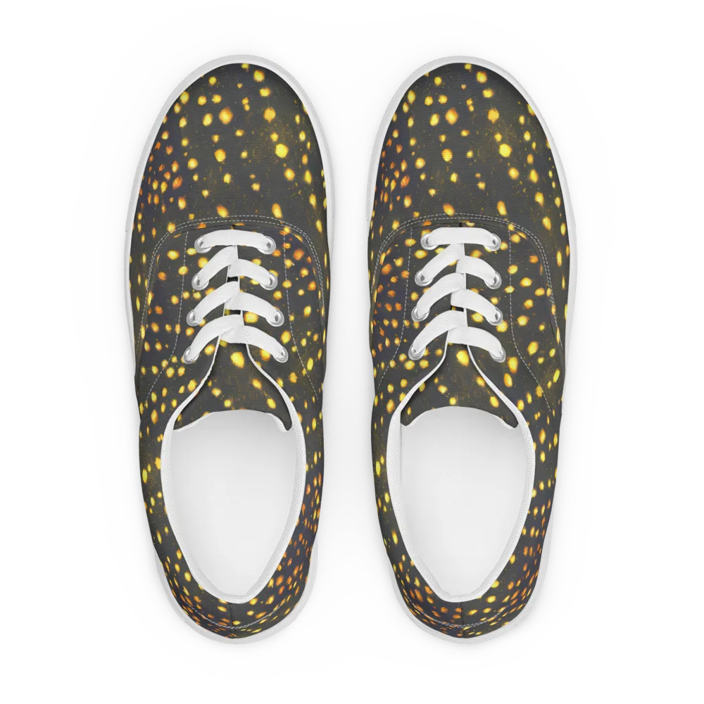 Golden Cinders on Men's Lace-Up Canvas Shoes — Front