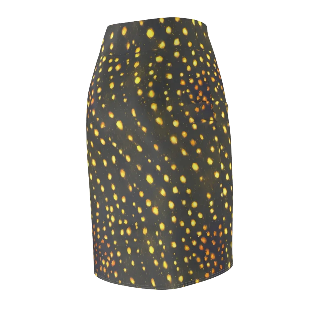 Golden Cinders on Pencil Skirt — Back Side