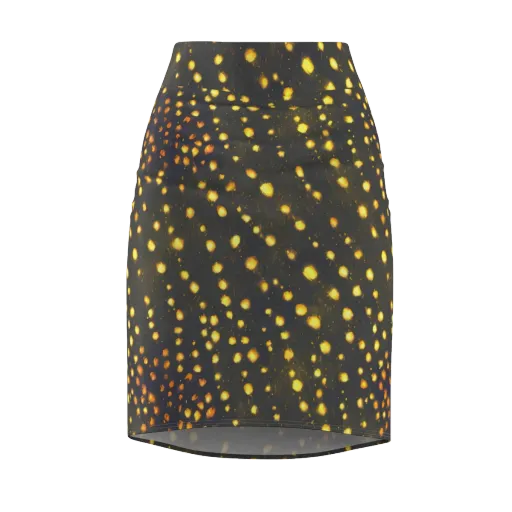 Golden Cinders on a Pencil Skirt