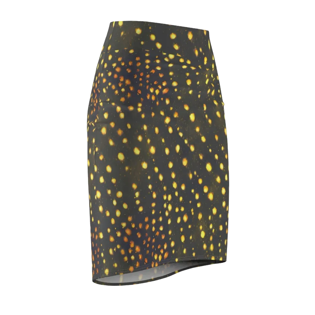Golden Cinders on Pencil Skirt — Front Side